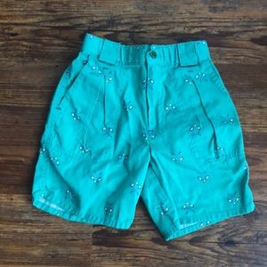 Vintage Kitestrings Green Croquet Print Shorts